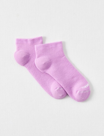 NZ Sock Co. BCI Cotton Trainer Sock, 2 Pack, Fondant Pink, 4-9 product photo