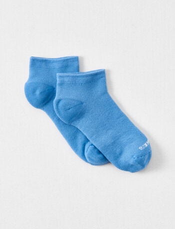 NZ Sock Co. BCI Cotton Trainer Sock, 2 Pack, Elemental Blue, 4-9 product photo