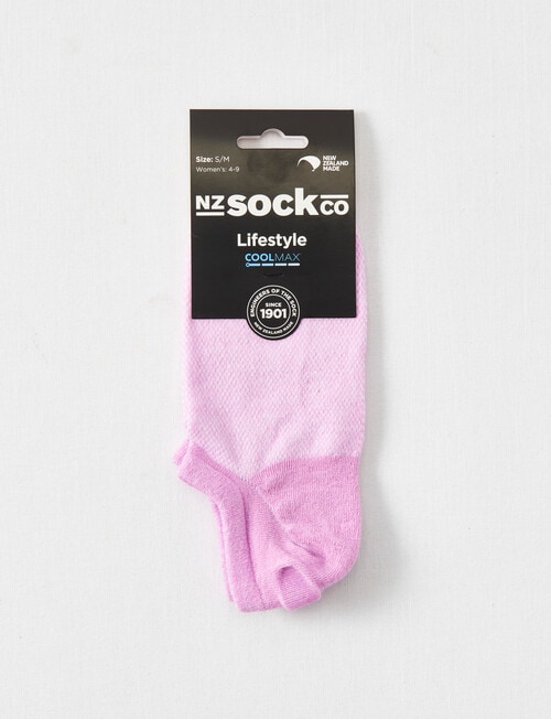 NZ Sock Co. BCI Coolmax Liner, Fondant Pink, 4-9 product photo View 02 L