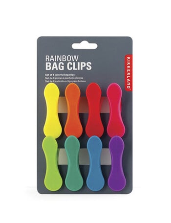 Kikkerland Impulse Rainbow Bag Clip, Set of 8 product photo