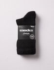 NZ Sock Co. Possum Merino Crew Sock, Black, 4-9 product photo View 02 S