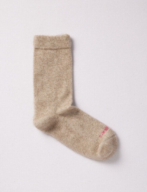 NZ Sock Co. Possum Merino Crew Sock, Natural, 4-9 product photo