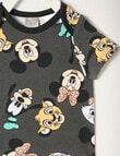 Licensed Disney 100 Spotted Faces Short-Sleeve Bodysuit, Charcoal product photo View 03 S