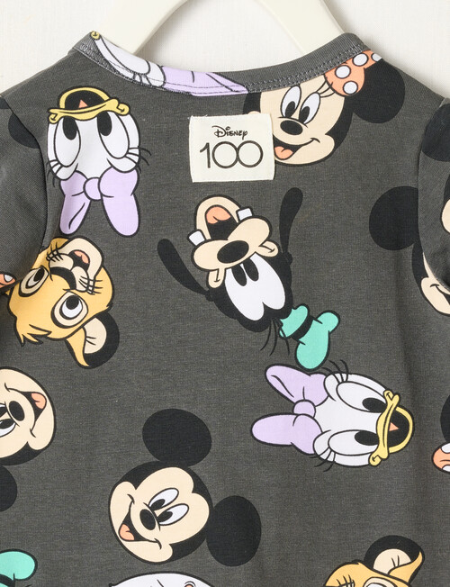 Licensed Disney 100 Spotted Faces Sleepsuit, Charcoal - Sleepwear