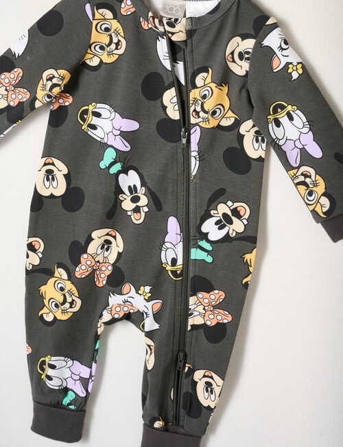 Licensed Disney 100 Spotted Faces Sleepsuit, Charcoal product photo View 04 L