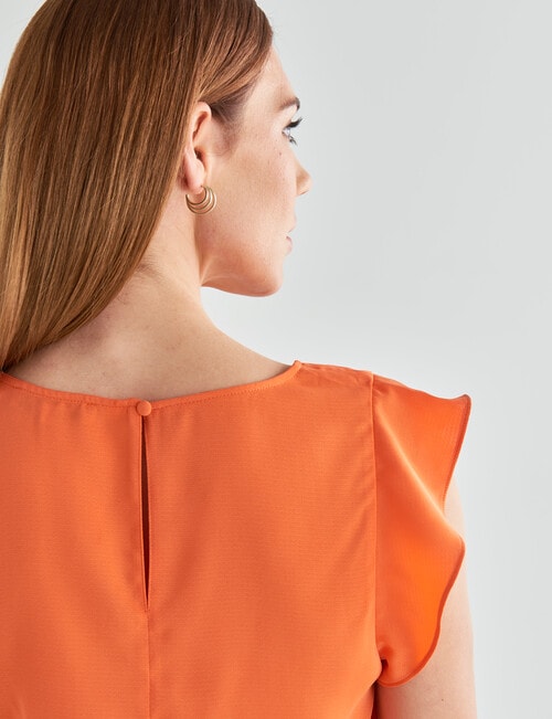 Oliver Black Short Sleeve V-Neck Shell Top, Orange product photo View 05 L