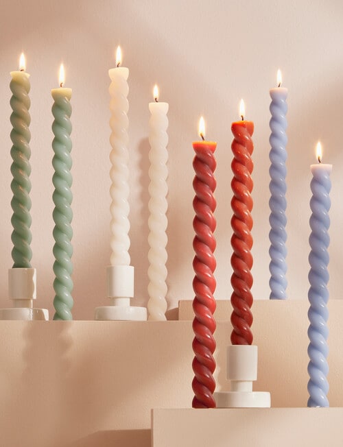 Home Fusion Twisted Pillar Candle, Set of 2 product photo