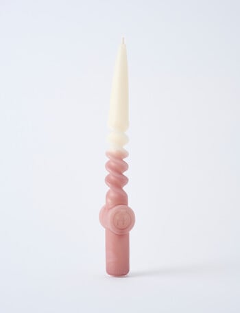 Home Fusion Twist Taper Candle, Set of 2, Blush Ombre product photo