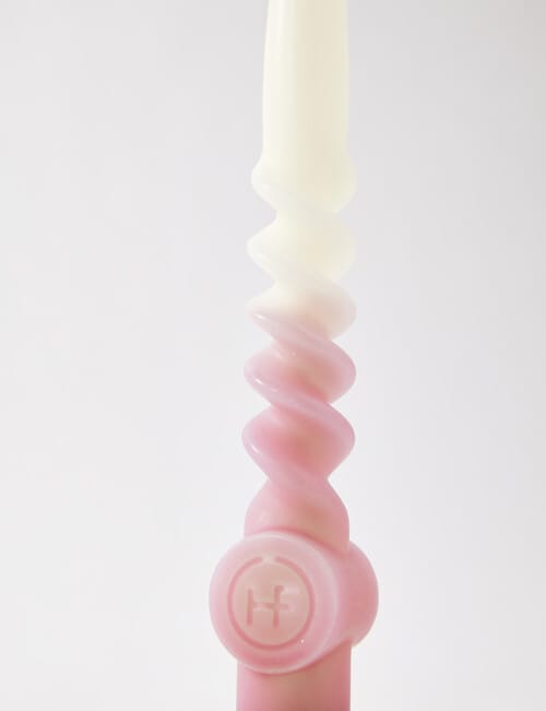 Home Fusion Twist Taper Candle, Set of 2, Blush Ombre product photo View 03 L