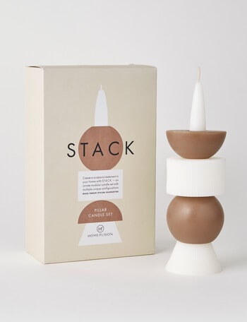 Home Fusion Stack Pillar Candle, Dove product photo