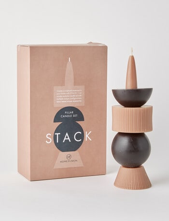 Home Fusion Stack Pillar Candle, Fossil product photo