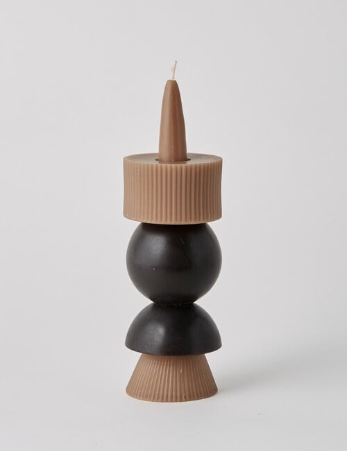Home Fusion Stack Pillar Candle, Fossil product photo View 03 L