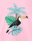 Mac & Ellie Toucan Short Sleeve Tee, Pink product photo View 02 S