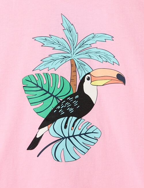 Mac & Ellie Toucan Short Sleeve Tee, Pink product photo View 02 L