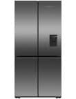 Fisher & Paykel 690L Quad Door Fridge Freezer with Ice & Water, Black Stainless, RF730QNUVB1 product photo