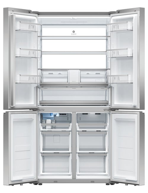Fisher & Paykel 690L Quad Door Fridge Freezer with Ice & Water, Stainless Steel, RF730QNUVX1 product photo View 02 L