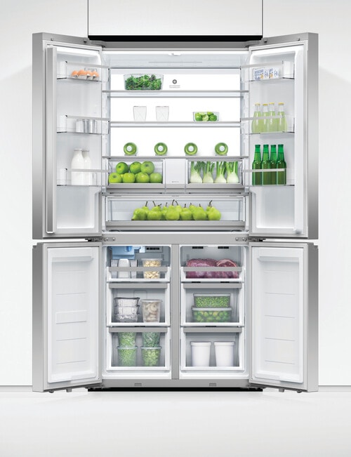 Fisher & Paykel 690L Quad Door Fridge Freezer with Ice & Water, Stainless Steel, RF730QNUVX1 product photo View 06 L