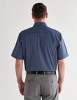 Chisel Formal Geometric Ditsy Short Sleeve Shirt, Indigo product photo View 02 S