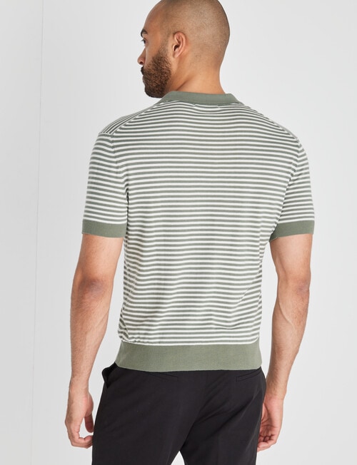 L+L Venice Stripe Polo Shirt, Sage product photo View 02 L