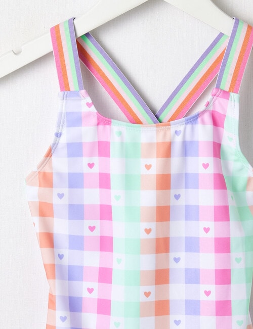 Wavetribe Gingham Sleeveless Swimsuit, Mint product photo View 03 L