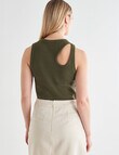 Mineral Kara Cut Out Rib Tank Top, Olive product photo View 02 S