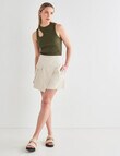 Mineral Kara Cut Out Rib Tank Top, Olive product photo View 03 S