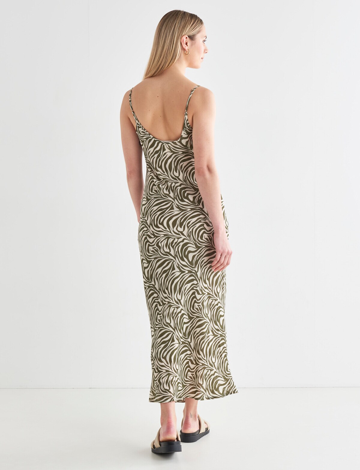 Mineral Milo Animal Print Slip Dress, Olive Dresses