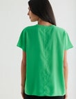 Whistle Essential Woven Tee, Lime Green product photo View 02 S