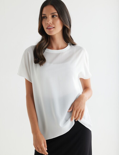 Whistle Essential Woven Tee, Ivory product photo