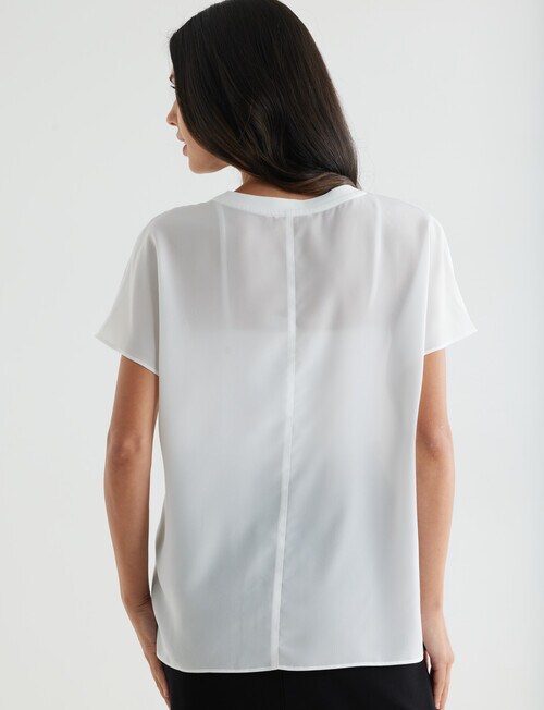 Whistle Essential Woven Tee, Ivory product photo View 02 L