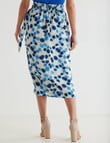 Whistle Printed Tie Side Wrap Skirt, Azure product photo View 02 S