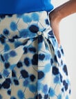 Whistle Printed Tie Side Wrap Skirt, Azure product photo View 04 S