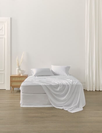 Domani Silky Tencel Fitted Sheet, White product photo