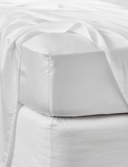 Domani Silky Tencel Fitted Sheet, White product photo View 02 L