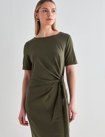 Mineral Juno Knit Tie Dress, Olive product photo