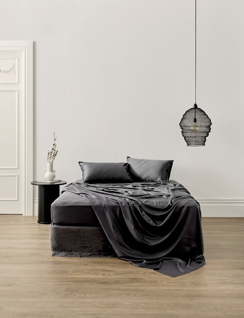 Domani Silky Tencel Fitted Sheet, Slate product photo