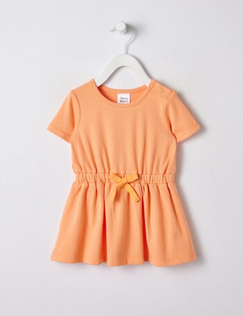 Teeny Weeny Short Sleeve Knit Dress, Orange Sorbet product photo