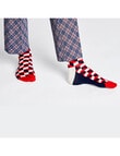 Happy Socks Filled Optic Sock, Navy, Red & White product photo View 02 S