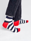 Happy Socks Stripe Sock, Navy & White product photo View 02 S