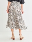 Ella J Snake Print Shirred Waist Tiered Skirt, White product photo View 02 S
