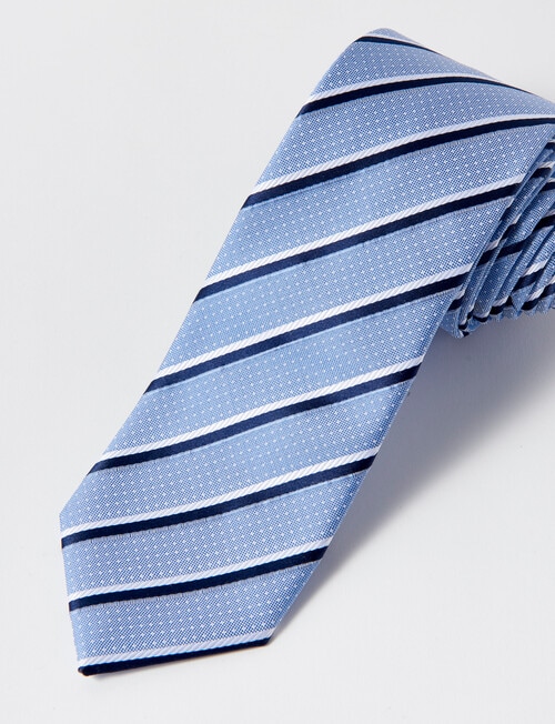 Laidlaw + Leeds Fancy Stripe Tie 7cm, Blue product photo View 02 L