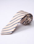 Laidlaw + Leeds Fancy Stripe Tie 7cm, Sand product photo View 03 S