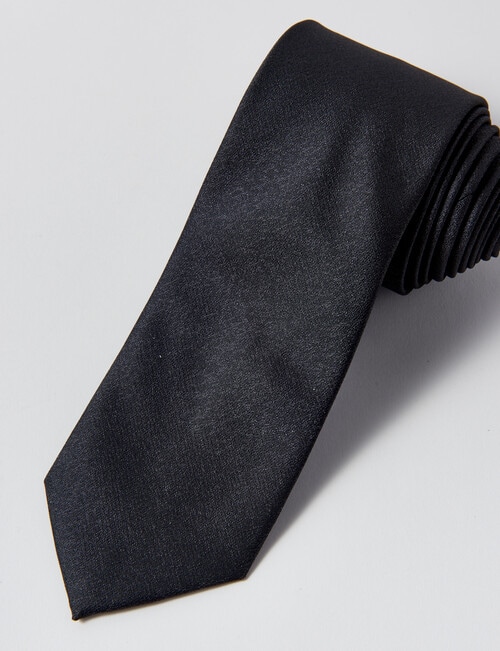 Laidlaw + Leeds Textured Plain Tie, 5cm, Charcoal product photo View 02 L