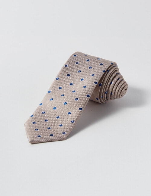 Laidlaw + Leeds Dobby Geometric Tie, 7cm, Sand product photo