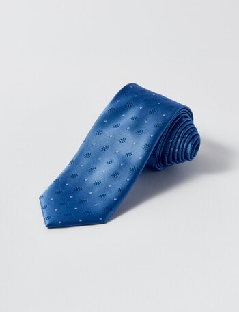 Laidlaw + Leeds Dobby Floral Tie, 7cm, Blue product photo