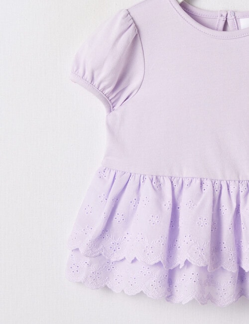 Teeny Weeny Tiered Embroidery Anglaise Short Sleeve Tee, Orchid product photo View 02 L
