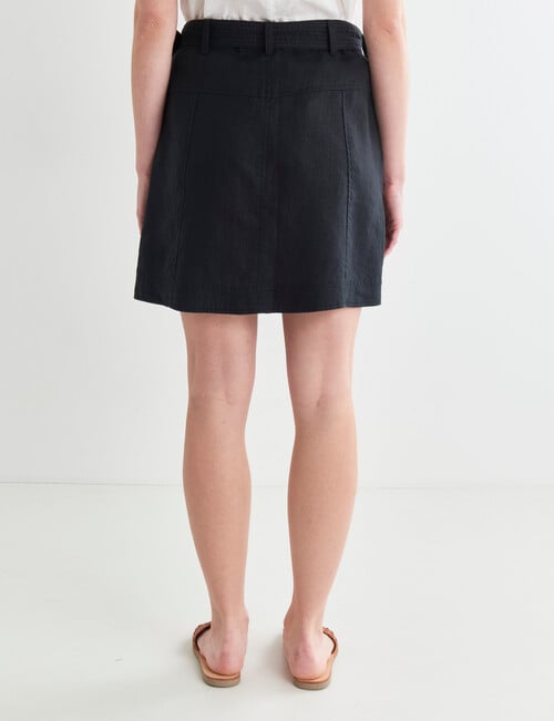 Zest Linen Utility Skirt, Black product photo View 02 L
