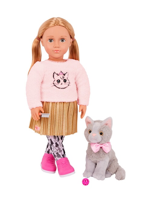 Our Generation Melena Doll & Mittens Pet Cat Plush Set product photo View 02 L