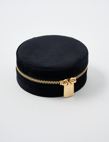 Whistle Accessories Round Jewellery Box, Black product photo