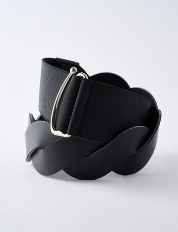 Whistle Braided Waist Belt, Black product photo